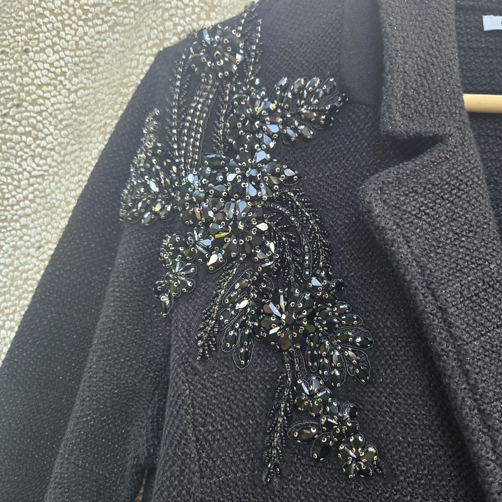 Chico's Elegant Black Embroidered Blazer - Picture 6 of 12